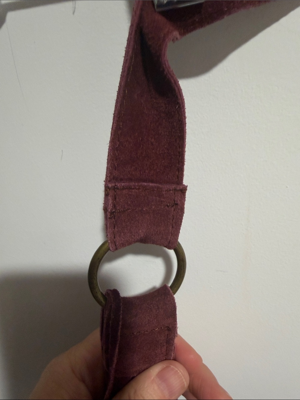 Sorpresa Genuine Leather Suede Fringe Hobo Shoulder Bag in Wine - Picture 5 of 11